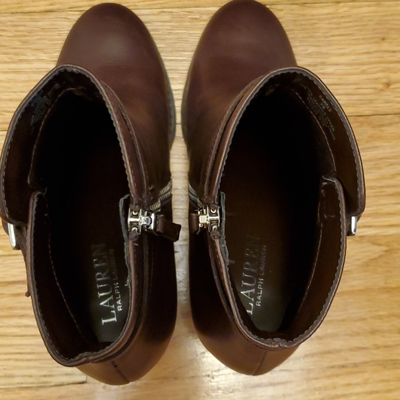Lauren Ralph Lauren Brown Leather Ankle Boots 7 - Picture 4 of 7